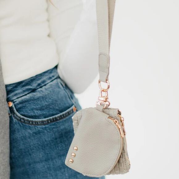 Wonderlust Woven Dual Pouch Wristlet Gray - Picture 2 of 3